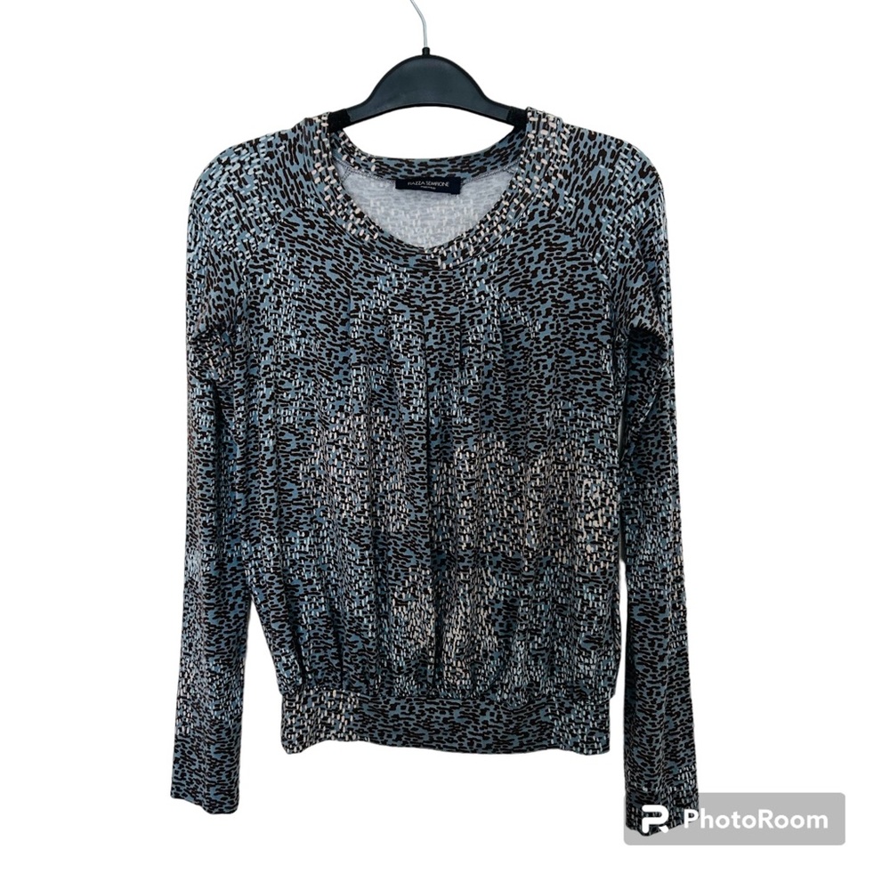 Piazza Sempione Long Sleeve Pattern Crew Neck Top Size 38